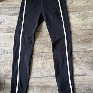 Others Follow Black Leggings with White Stripes